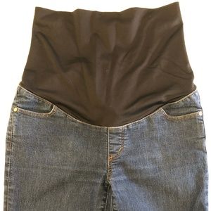 LOFT maternity jeans, full panel, dark wash, skinny, size 8